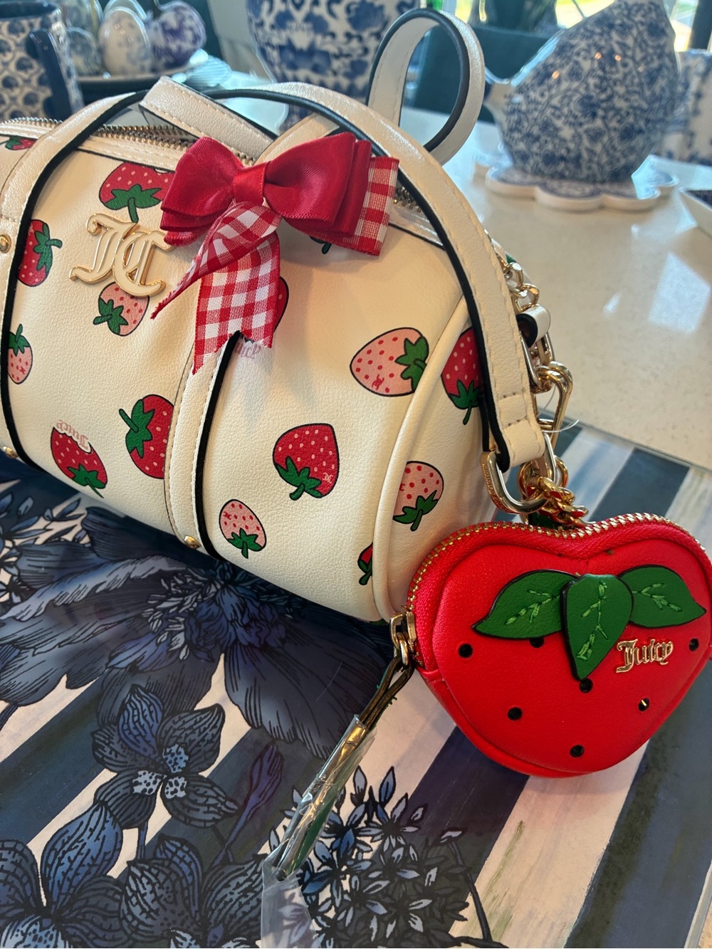 NWT juicy couture barrel handbag strawberries
